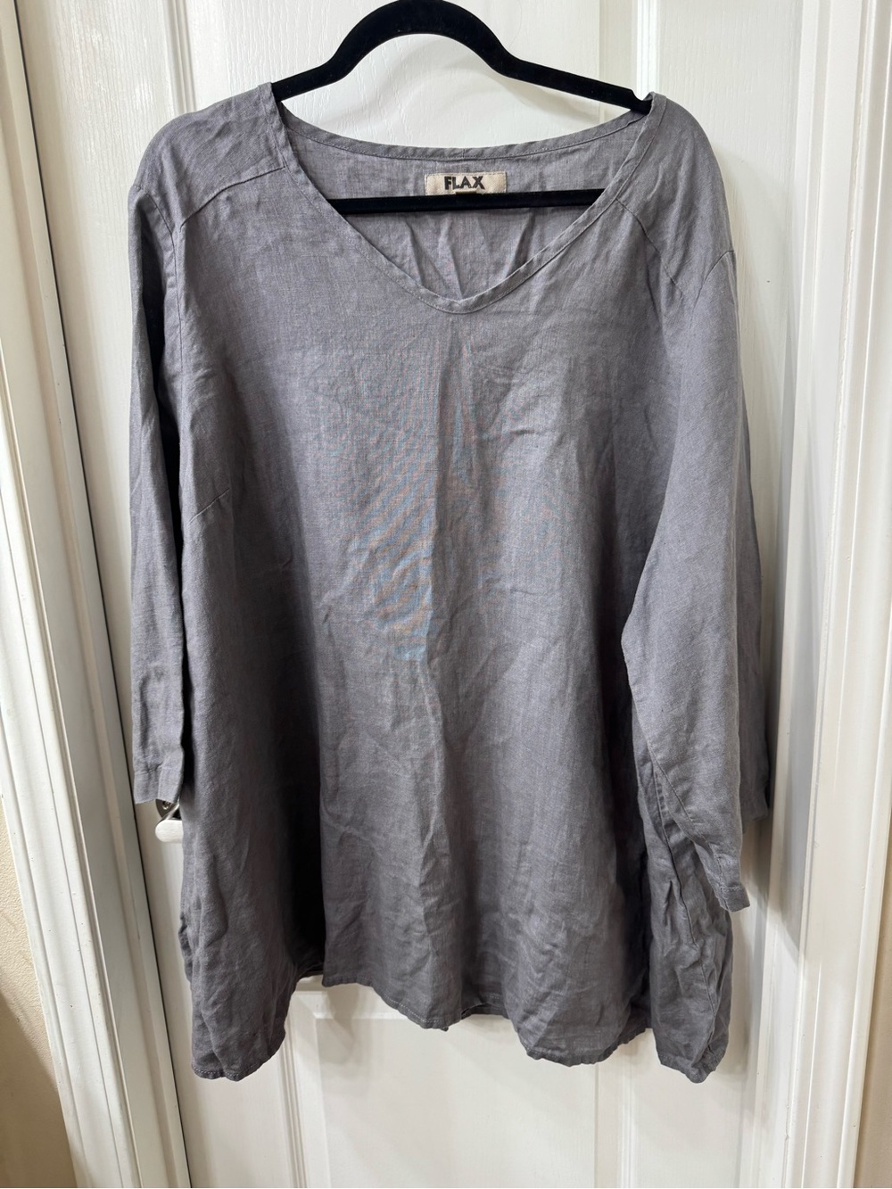 Bundle of 2 linen FLAX women Relaxed Linen Shirt in Gray and Khaki 1G